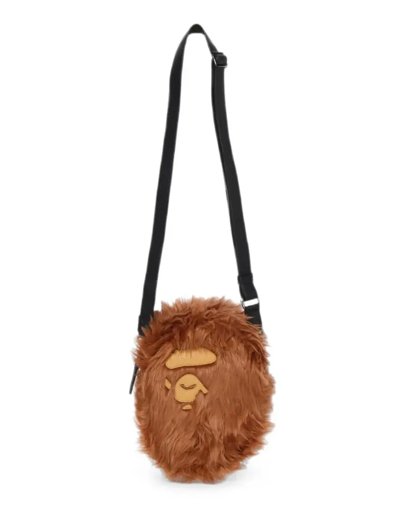 BAPE Ape Head Kuriertasche aus Faux Fur - Braun Braun