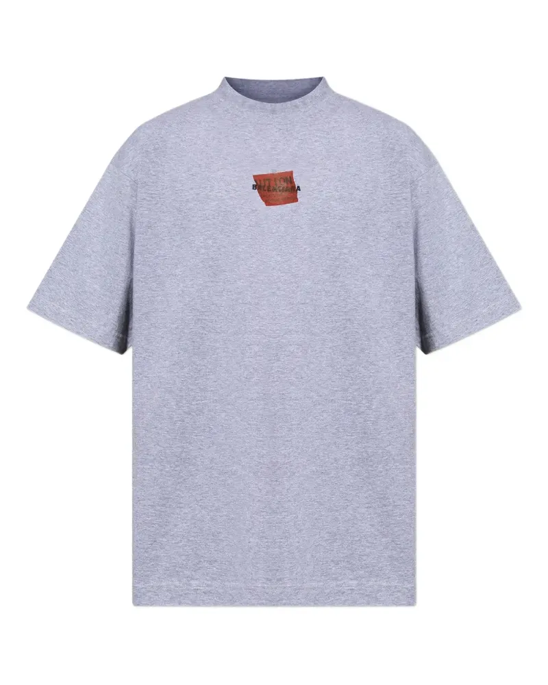 Balenciaga Taped T-Shirt mit Logo-Print - Grau Grau