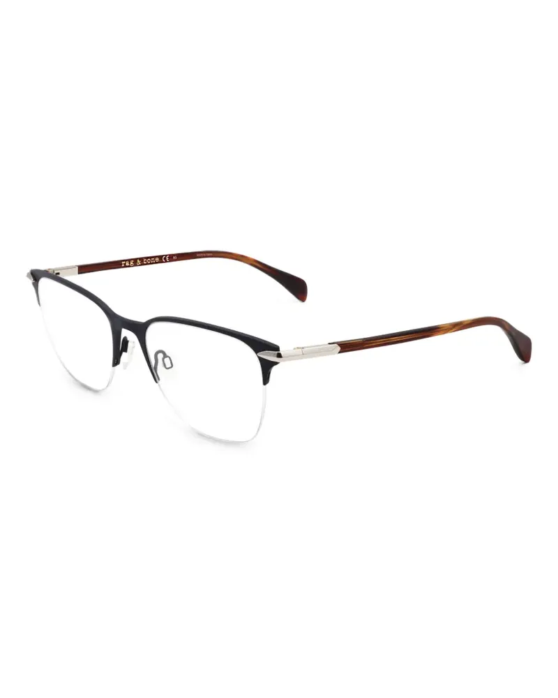Rag & Bone Geometrische Halbrand-Sonnenbrille - Braun Braun