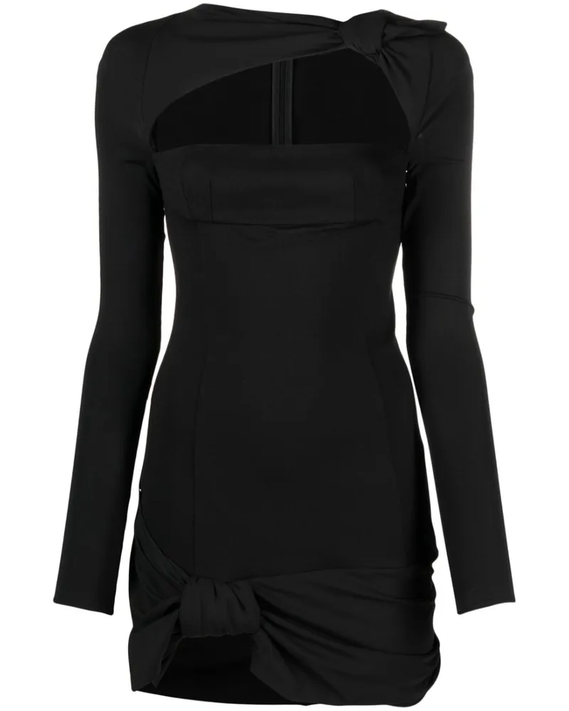 ATTICO Minikleid mit Falten - Schwarz Schwarz