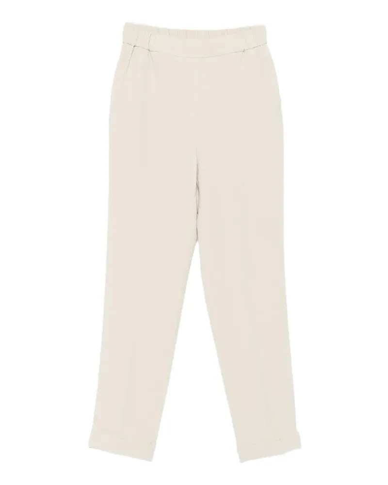 Antonelli Firenze embellished-cuff tapered trousers - Nude Nude
