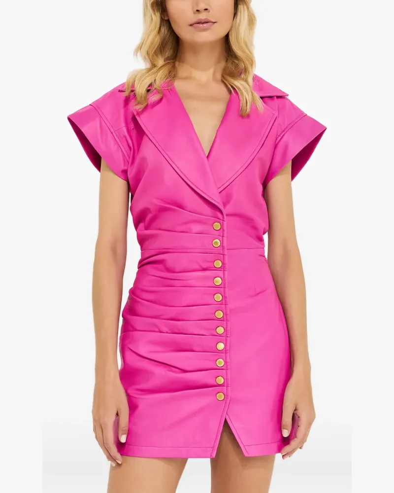 Retrofête Gia collared ruched dress - Rosa Rosa