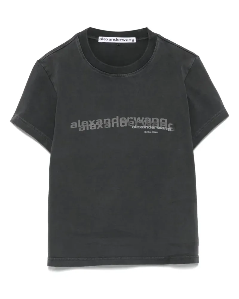 Alexander Wang T-Shirt mit Logo-Print - Grau Grau