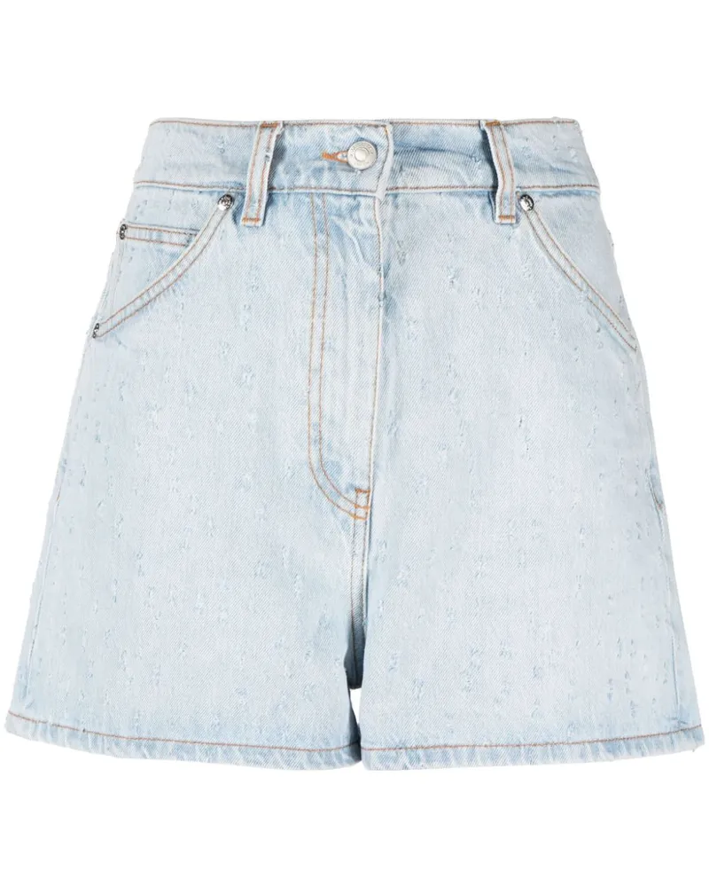 MSGM Jeans-Shorts mit Distressed-Detail Blau