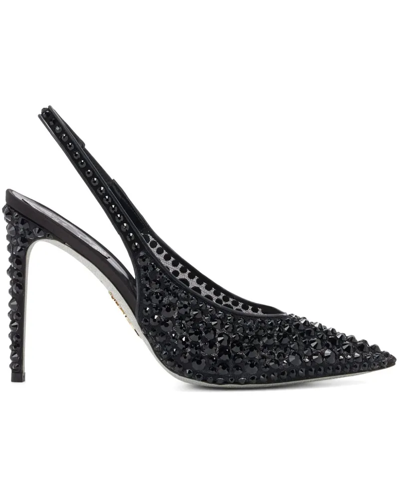 René Caovilla Gilda Pumps 105mm - Schwarz Schwarz
