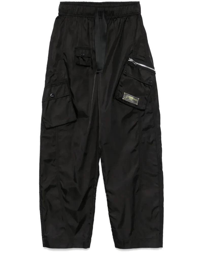 Ganni Cargohose mit Streifendetail - Schwarz Schwarz