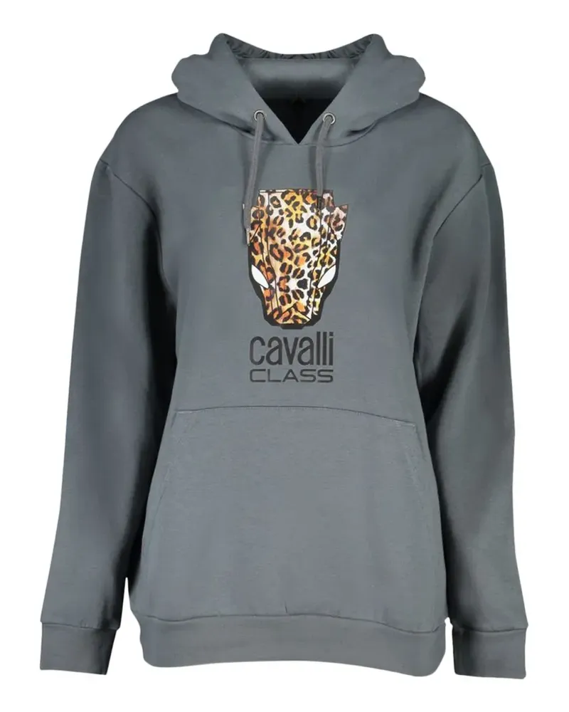Roberto Cavalli logo-detail pocket hoodie - Grau Grau