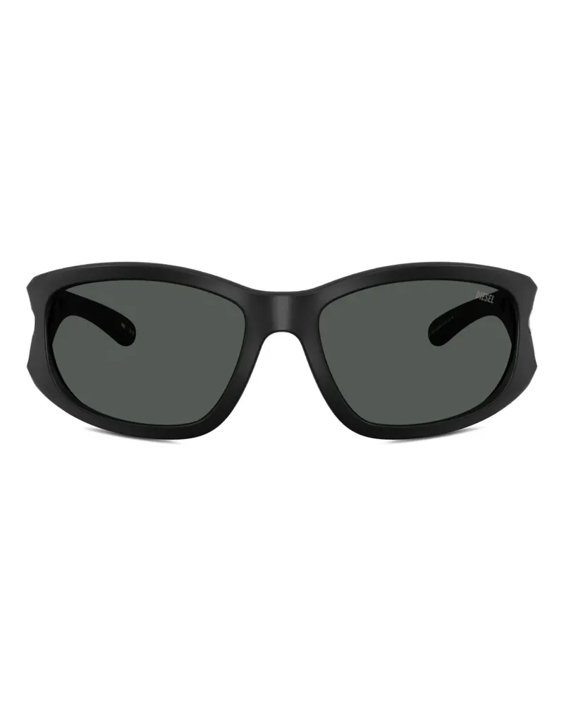Diesel Sonnenbrille mit eckigem Gestell - Schwarz Schwarz