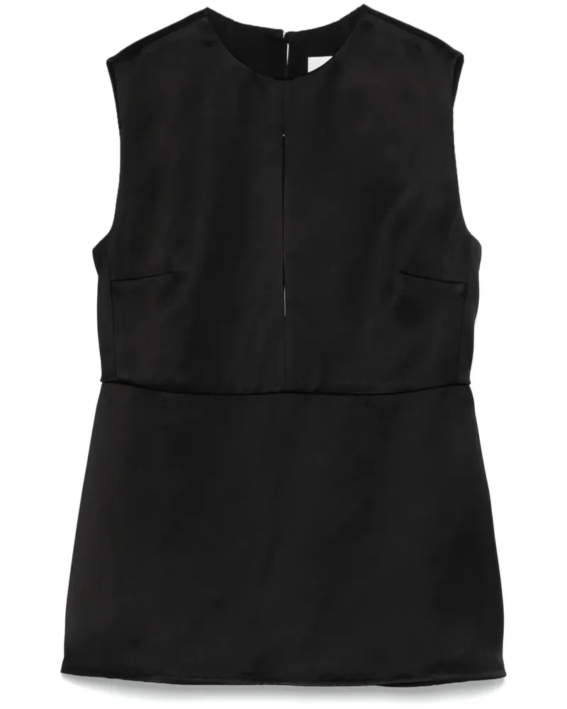 Jil Sander Top aus Satin - Schwarz Schwarz