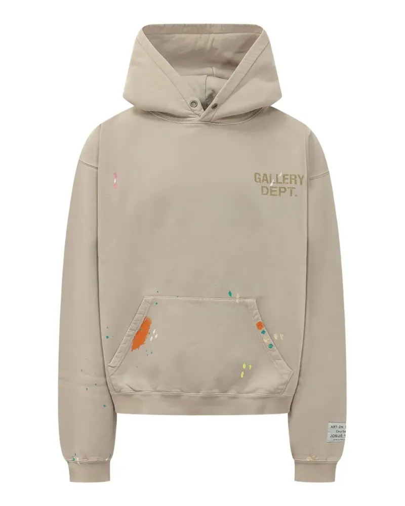 GALLERY DEPT. paint-splatter logo-print hoodie - Nude Nude
