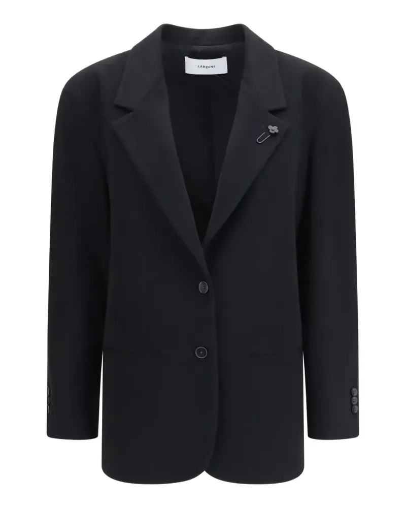 LARDINI flower-detail single-breasted jacket - Schwarz Schwarz