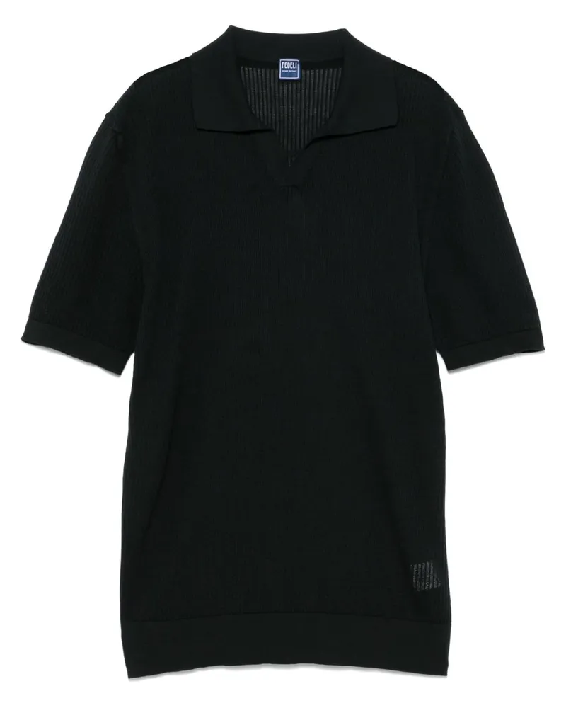 Fedeli Geripptes Poloshirt - Blau Blau