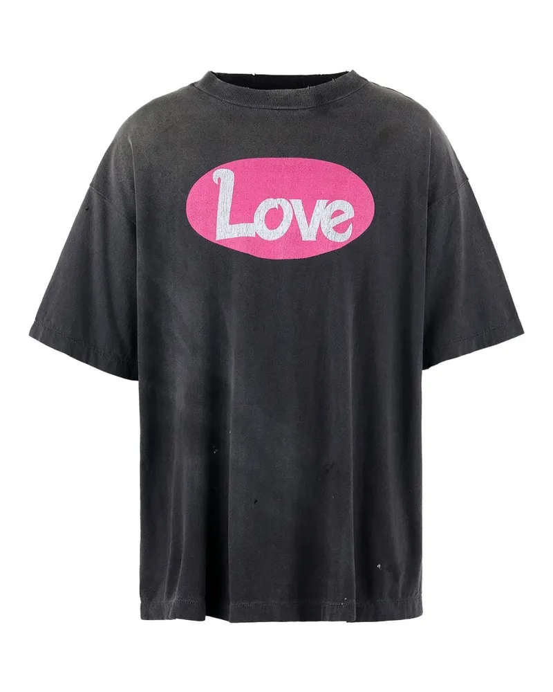 SAINT MXXXXXX T-Shirt im Distressed-Look - Schwarz Schwarz