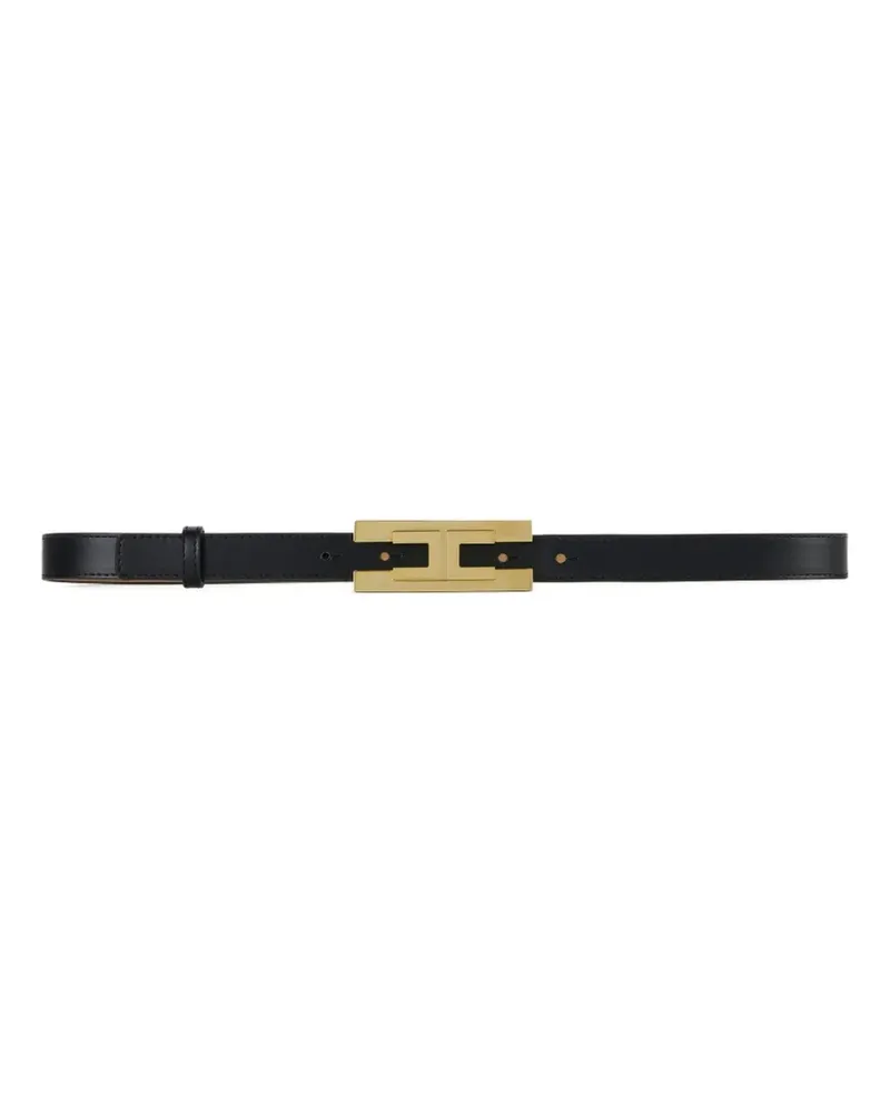 Elisabetta Franchi logo-buckle belt - Schwarz Schwarz