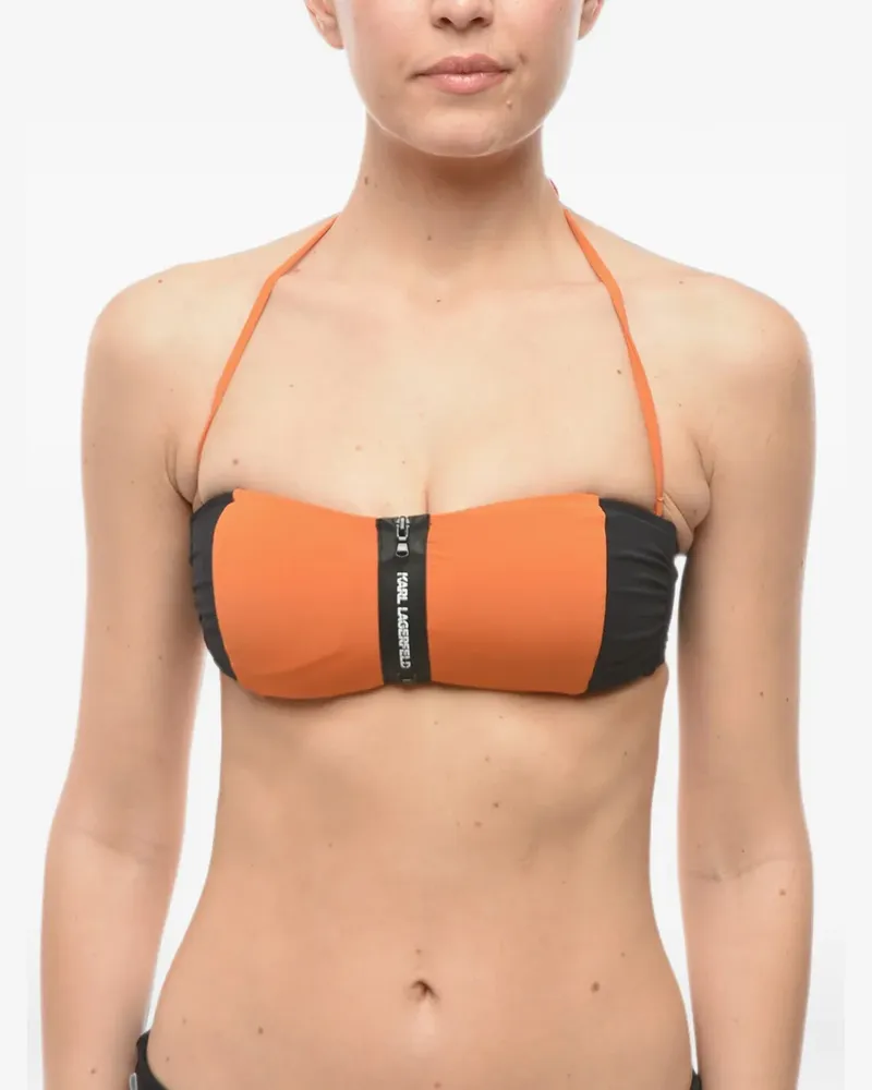 Karl Lagerfeld Bikinioberteil mit Logo-Print - Orange Orange