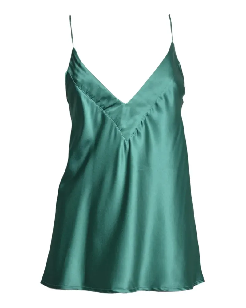 SOLOTRE satin-finish V-neck top - Grün Grün