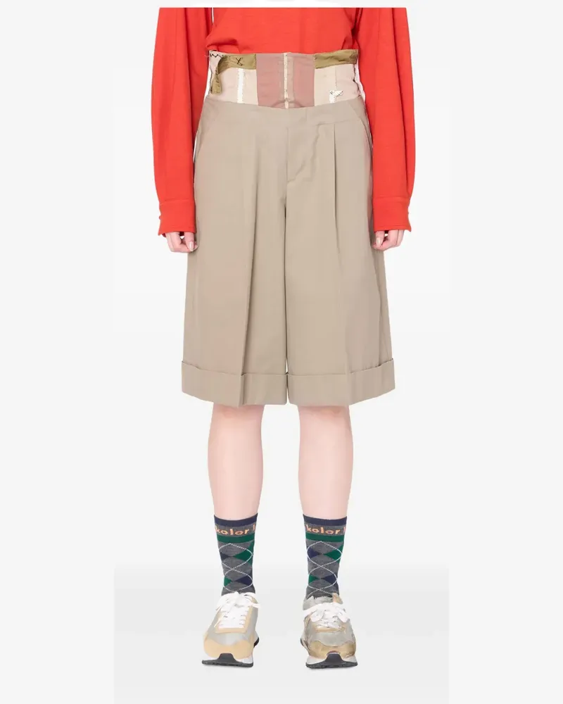 kolor Plissierte Shorts mit Einsatz - Nude Nude