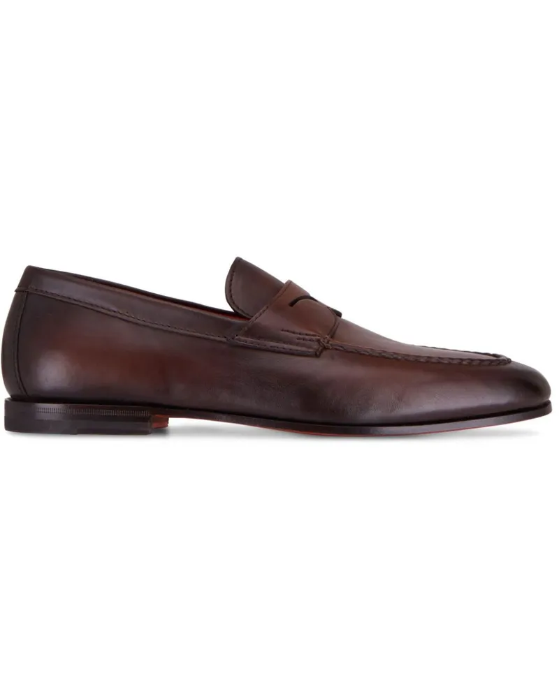 Santoni Penny-Loafer aus Leder - Braun Braun
