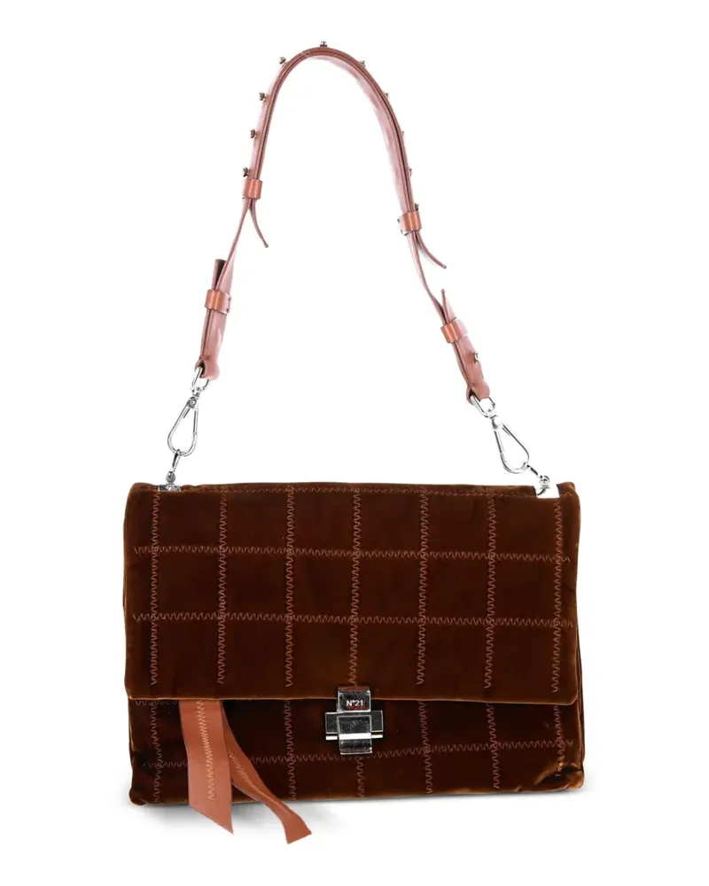 N° 21 Schultertasche mit Klappverschluss - Braun Braun