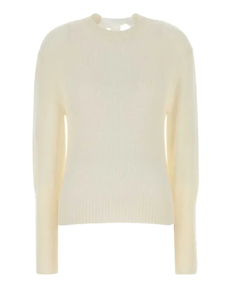 Lanvin bow-detail ribbed-cuff sweater - Nude Nude