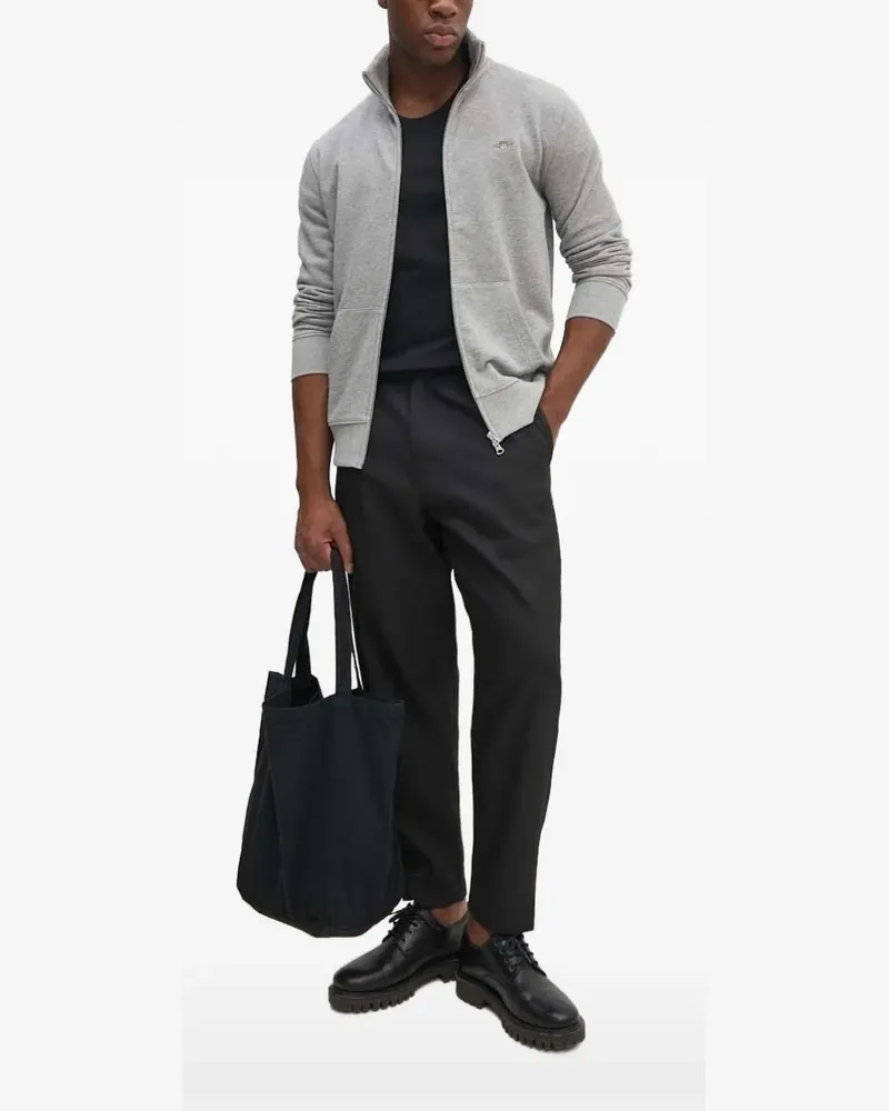 Gant Shield Pullover mit Stehkragen - Grau Grau