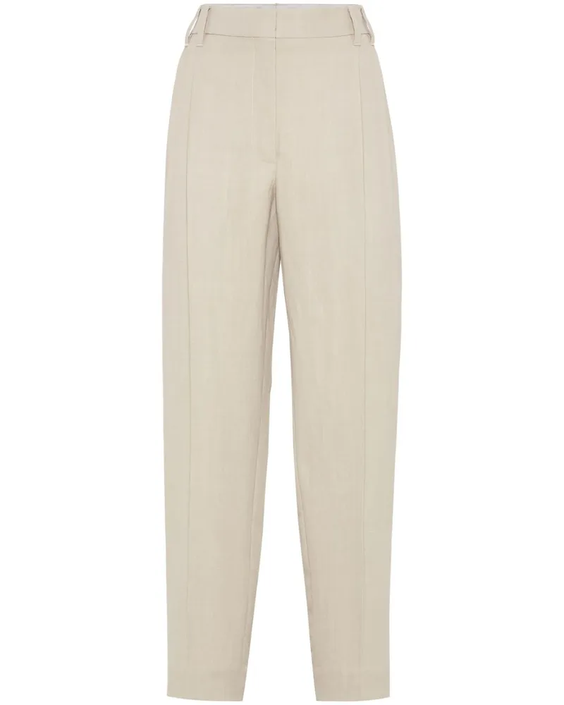 Brunello Cucinelli Lockere Twill-Hose - Nude Nude