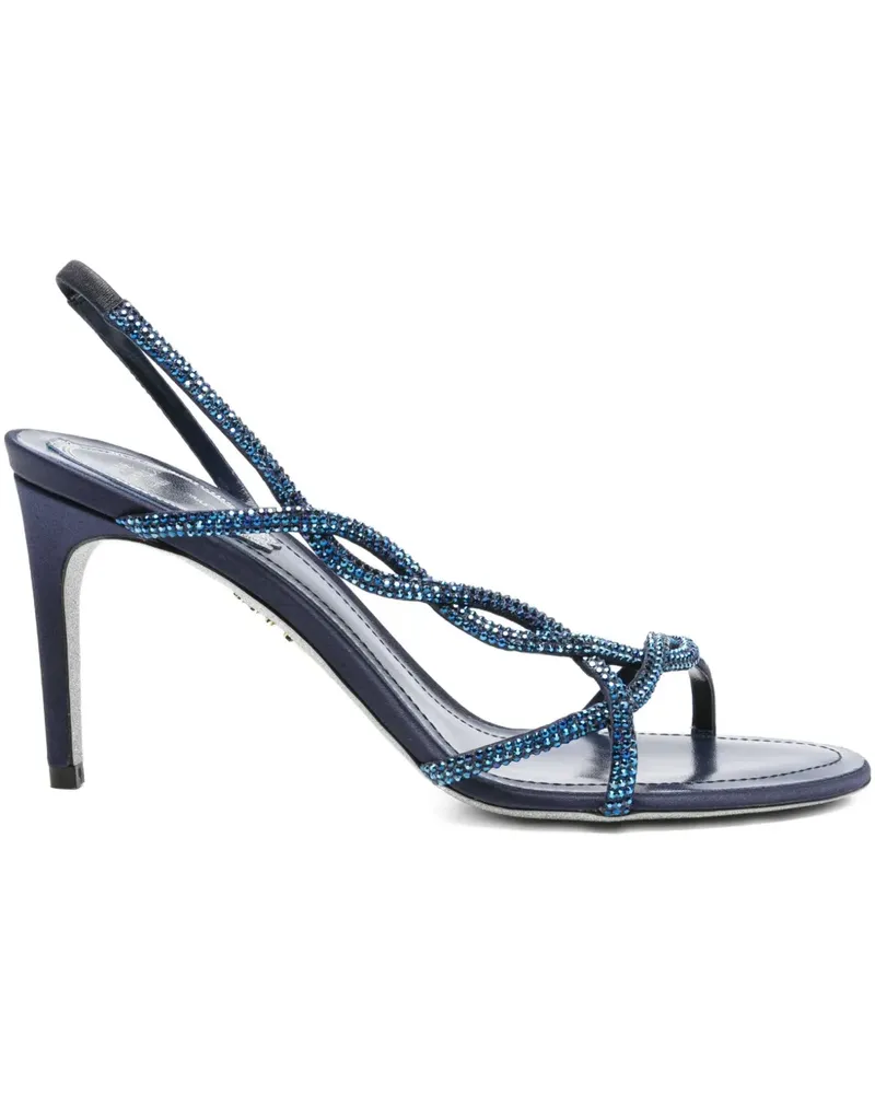 René Caovilla Braid Slingback-Sandalen mit Kristallen 80mm - Blau Blau