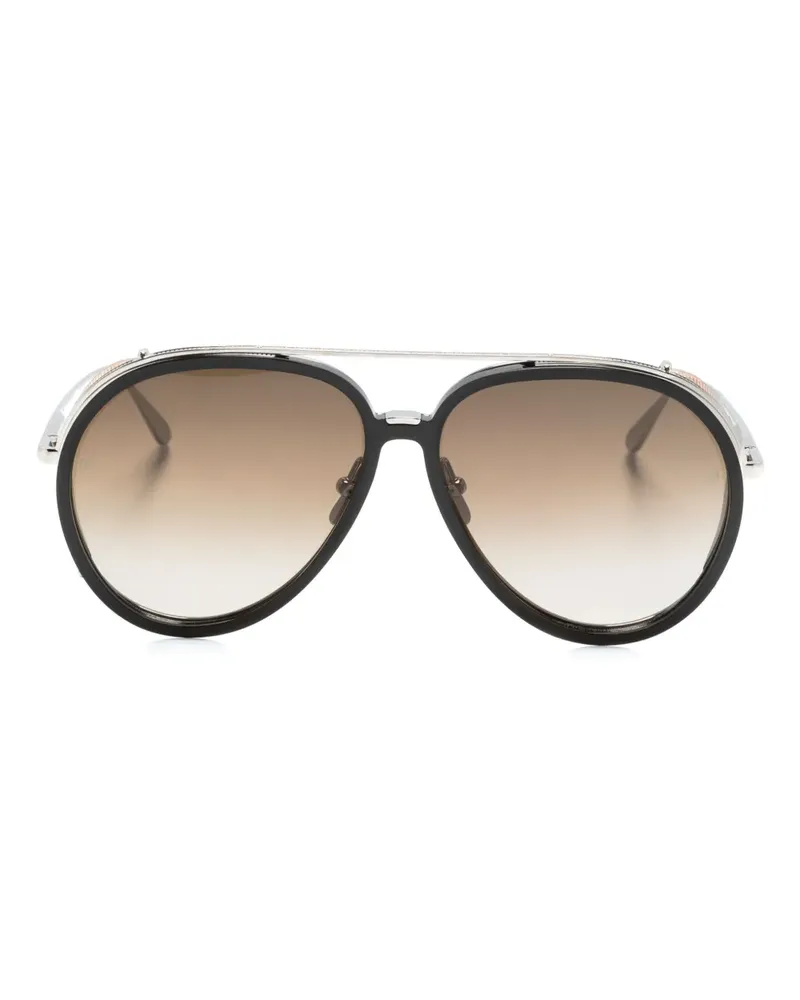 Linda Farrow Maverick Pilotenbrille - Schwarz Schwarz
