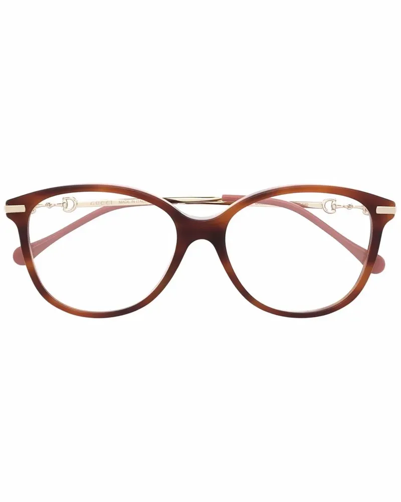 Gucci Brille mit rundem Gestell - Braun Braun