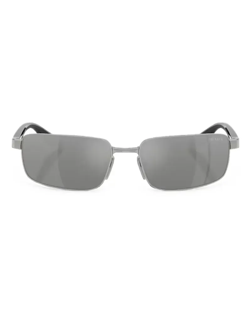 Prada Sonnenbrille mit eckigem Gestell - Silber Silber