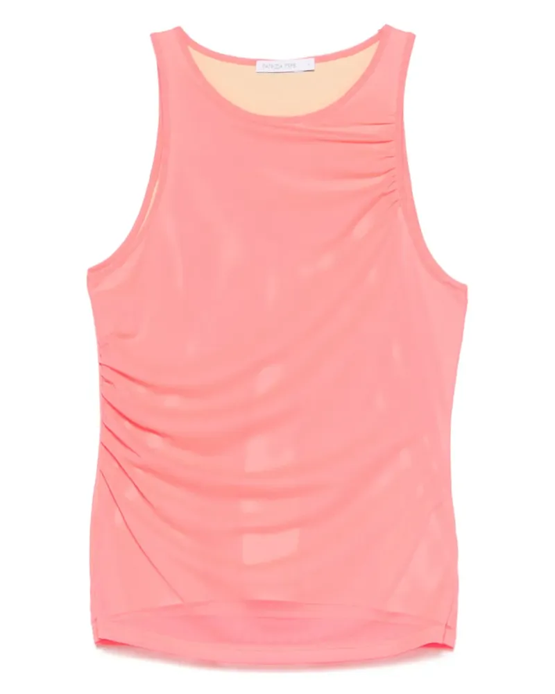 Patrizia Pepe Trägershirt aus Mesh - Rosa Rosa