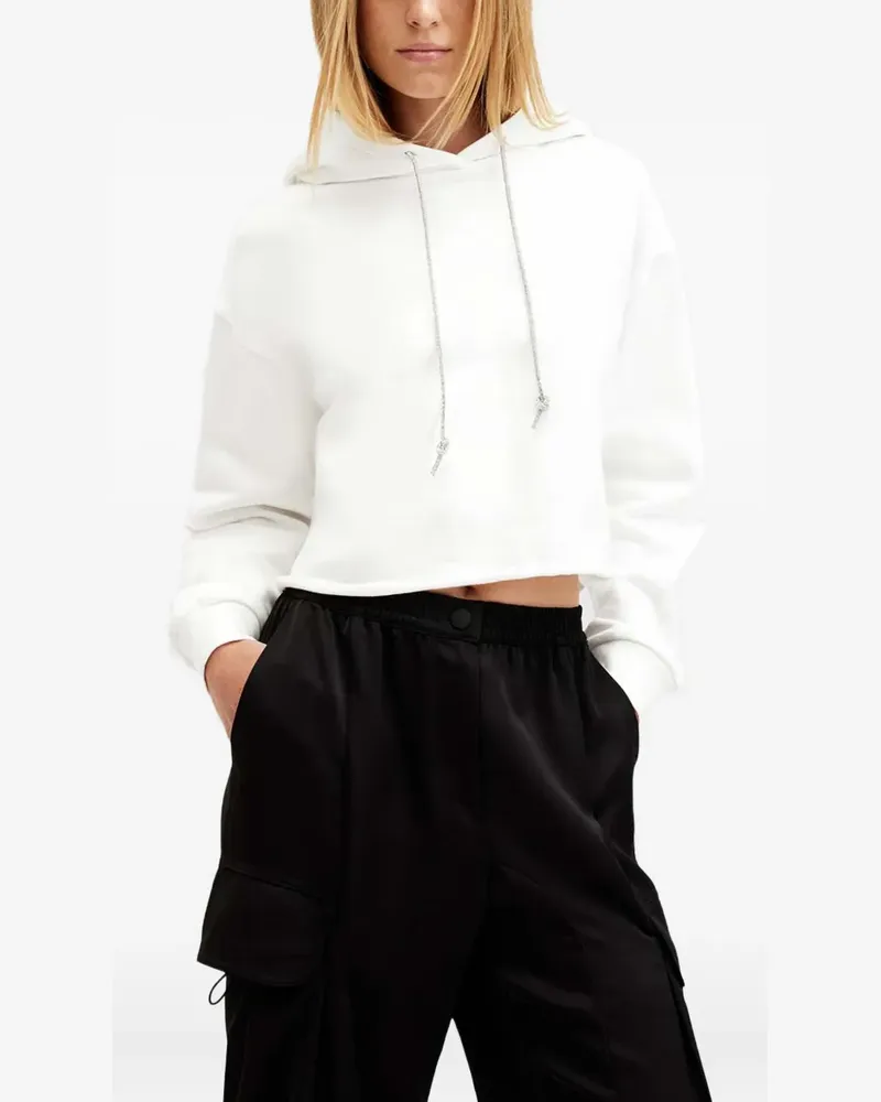 AllSaints Pippa chain-drawstring cropped hoodie - Weiß Weiß