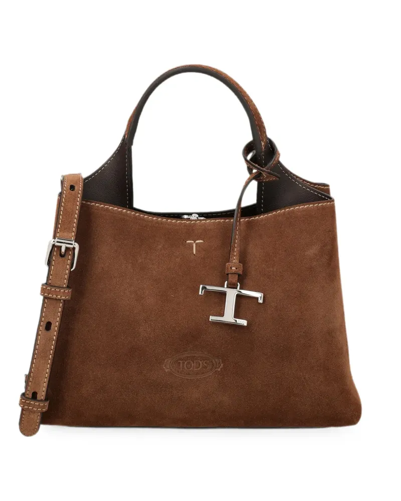 TOD'S T Timeless suede tote bag - Braun Braun