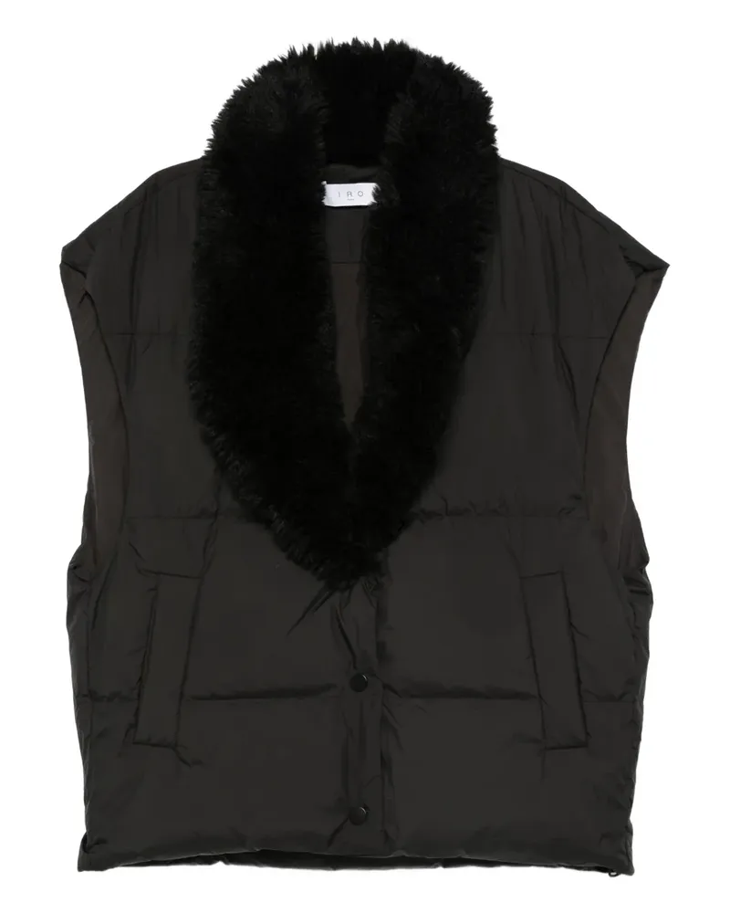 IRO quilted faux-fur collar vest - Schwarz Schwarz
