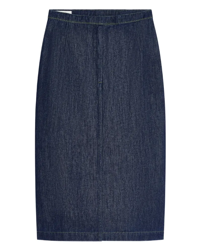 Dries van Noten Jeans-Midirock mit Faltendetail - Blau Blau
