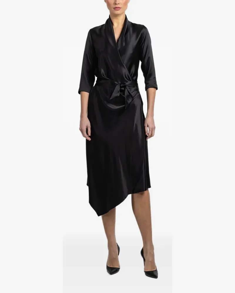 Peter Cohen tie-waist wrap dress - Schwarz Schwarz