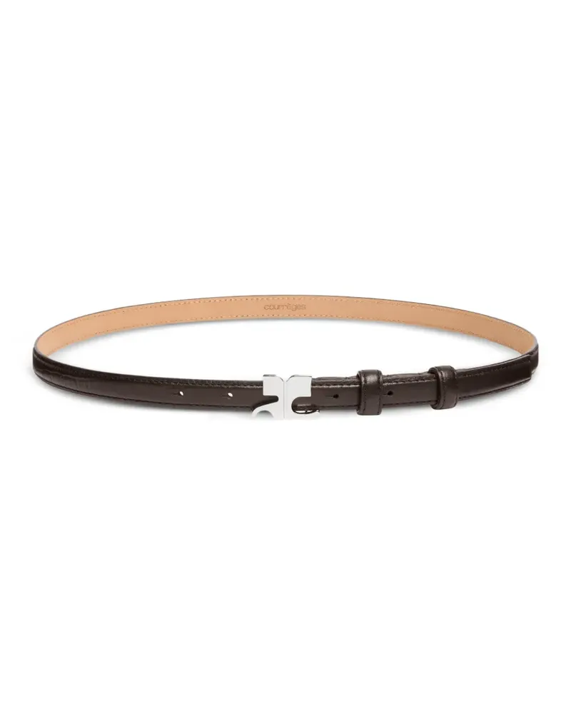 Courrèges croc-embossed leather belt - Braun Braun