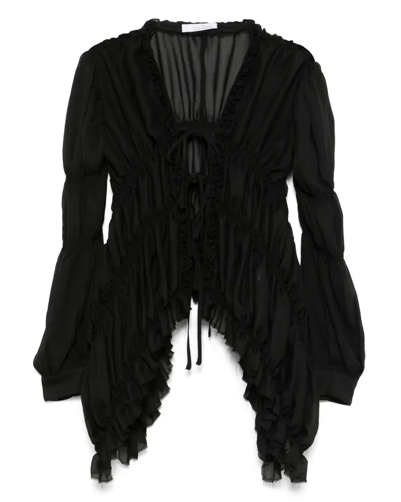 Rokh Bluse mit Puffärmeln - Schwarz Schwarz