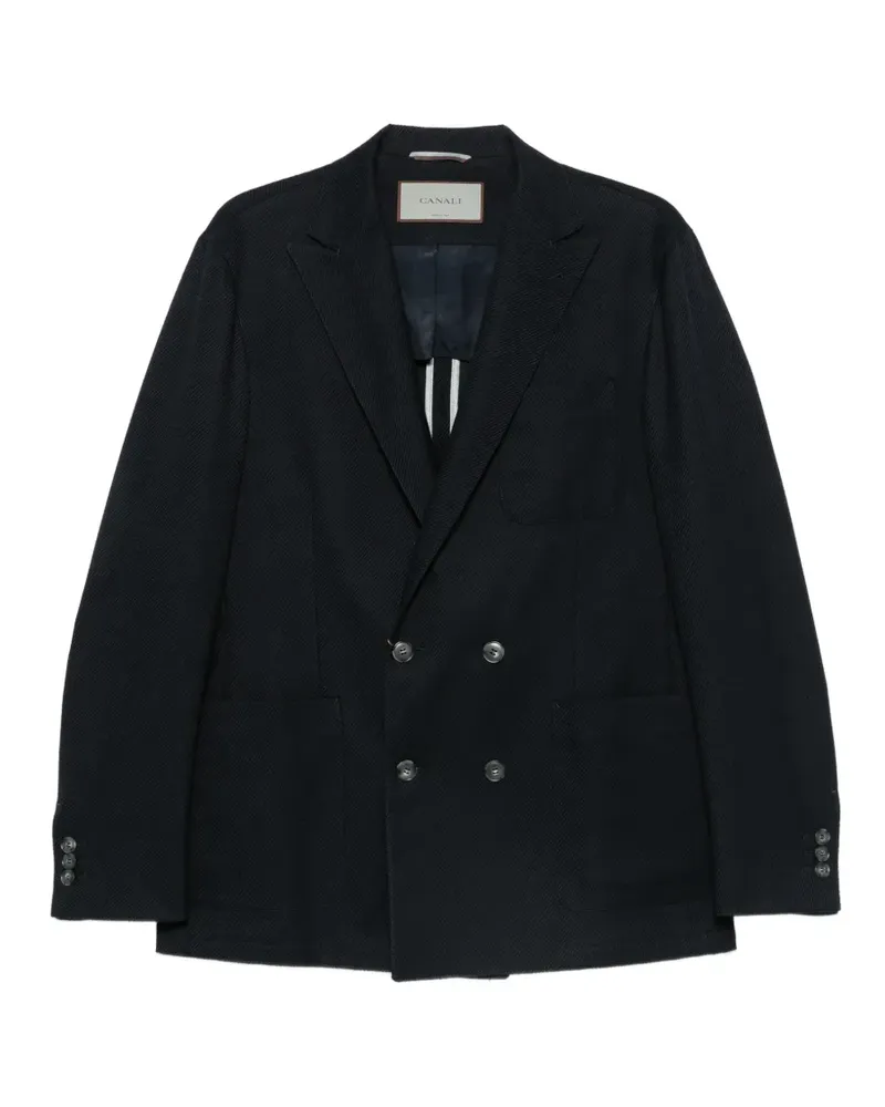 Canali double-breasted peaked-lapel blazer - Schwarz Schwarz