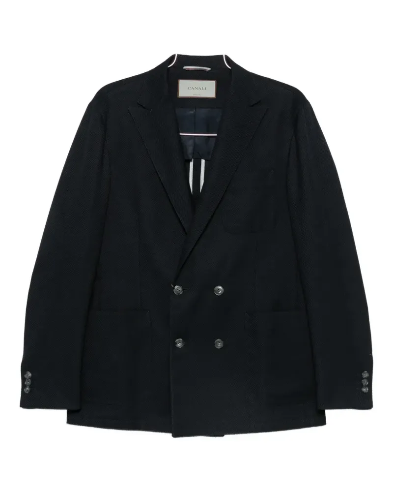 Canali double-breasted peaked-lapel blazer - Schwarz Schwarz