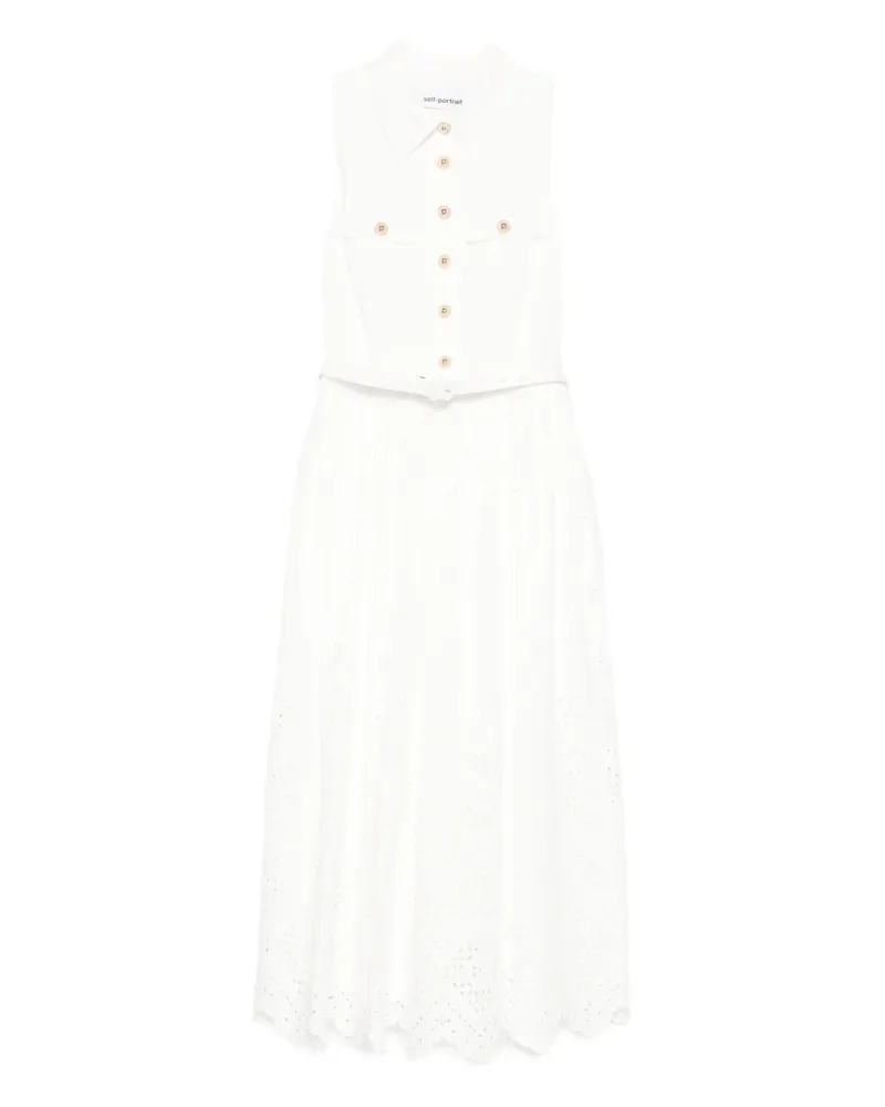 Self-Portrait Kleid mit Gürtel - Weiß Weiß