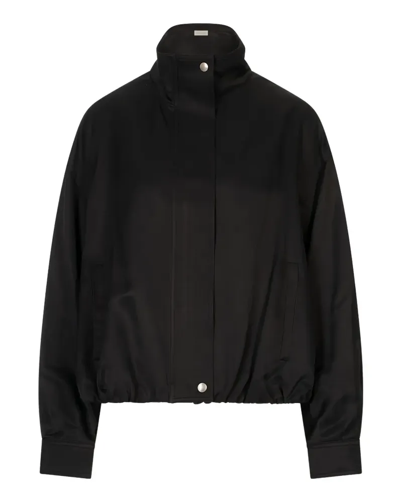 MEIMEIJ high-neck elasticated-hem bomber jacket - Schwarz Schwarz