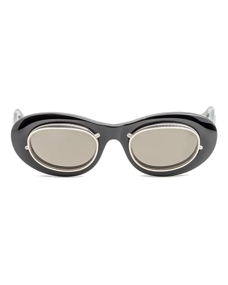 MATSUDA Sonnenbrille mit ovalem Gestell - Schwarz Schwarz