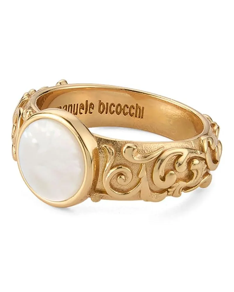 Emanuele Bicocchi Siegelring mit Arabesque-Gravur Gold