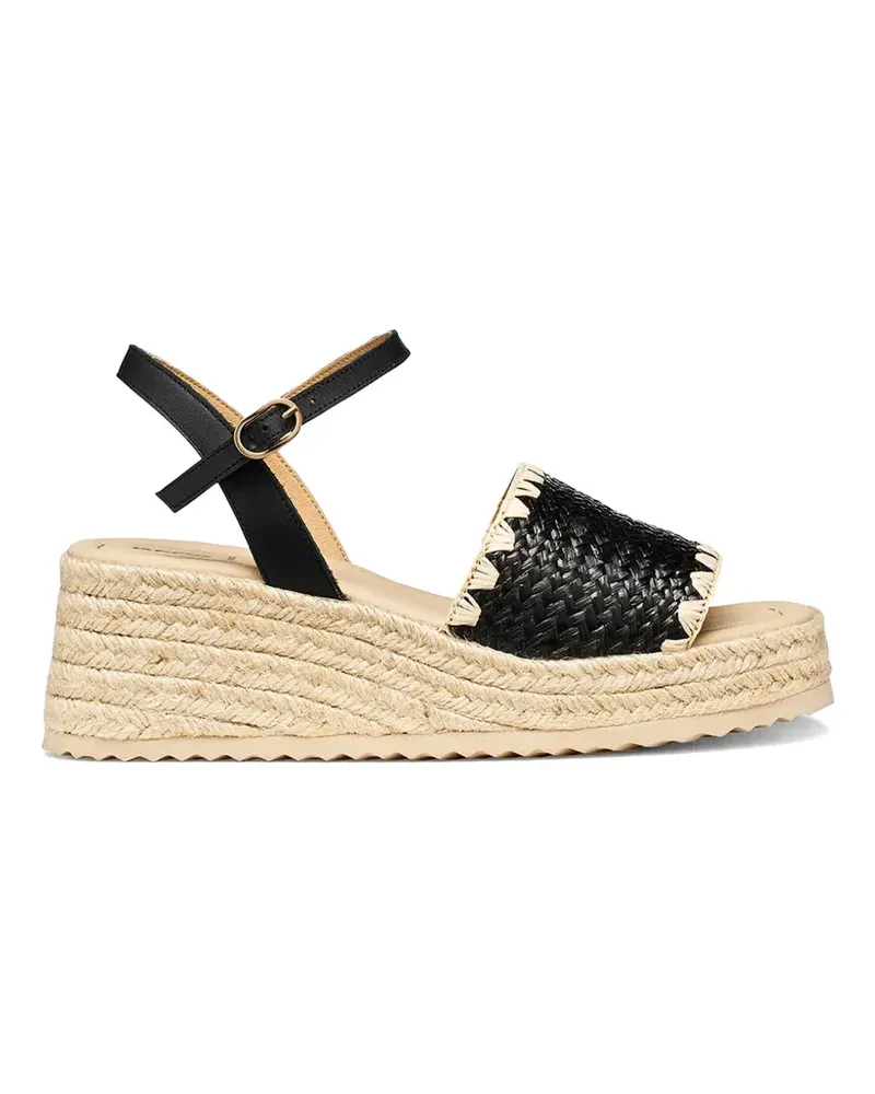 Geox Alemeria woven-design buckled-strap espadrilles - Schwarz Schwarz