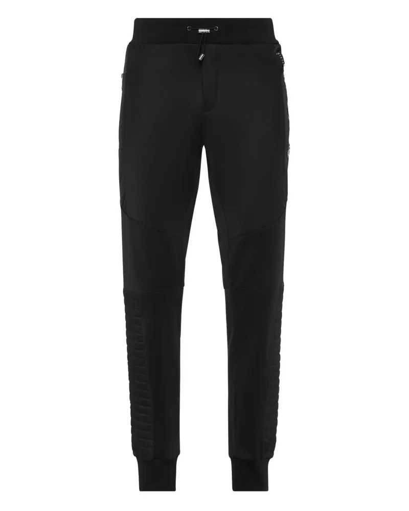 Philipp Plein Jogginghose im Biker-Look - Schwarz Schwarz