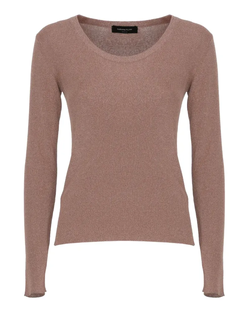 Fabiana Filippi fine-knit long-sleeve sweater - Braun Braun