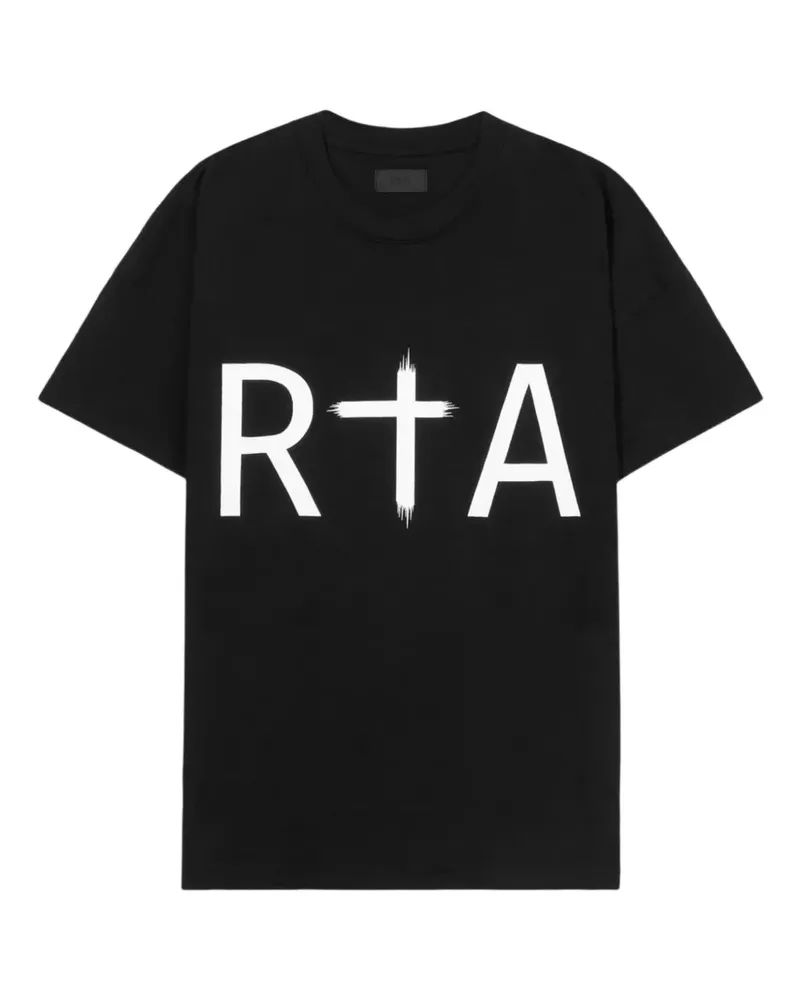 RTA Liam cross-logo cotton T-shirt - Schwarz Schwarz