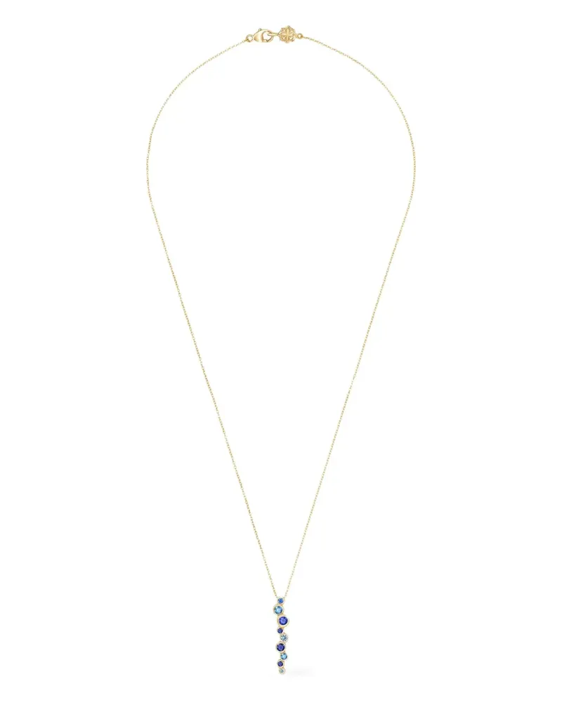 Dower & Hall 18kt Cascade Gelbgoldhalskette mit Saphir und Aquamarin Gold