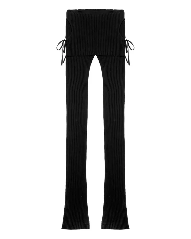 Blumarine Gerippte Hose mit Batikdetail - Weiß Weiß